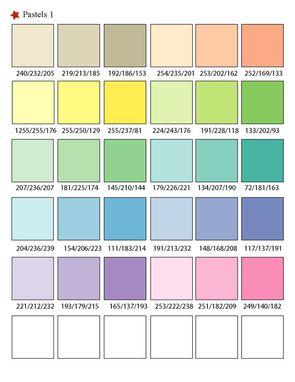 Printable RGB Color Palette Swatches - My Practical Skills | My