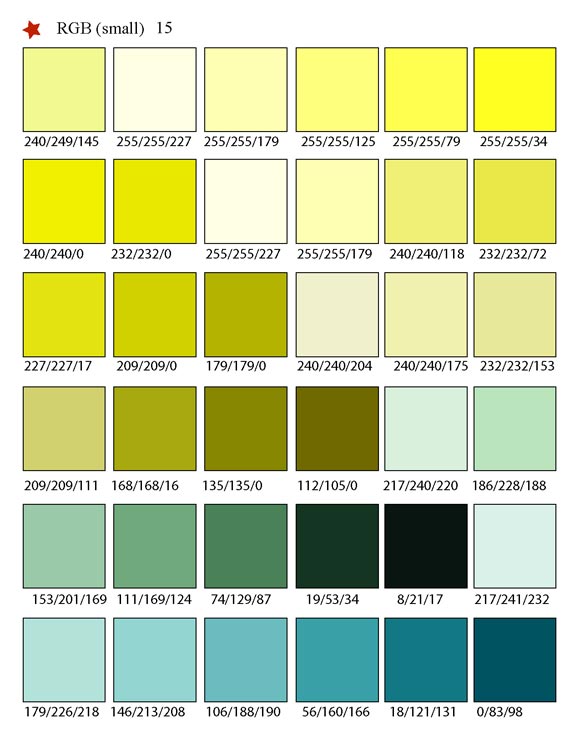 Cmyk Pastel Color Chart