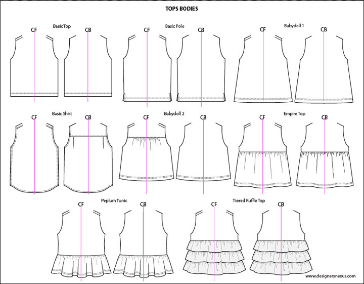 Kids Illustrator Flat Fashion Sketch Templates - My Practical Skills ...