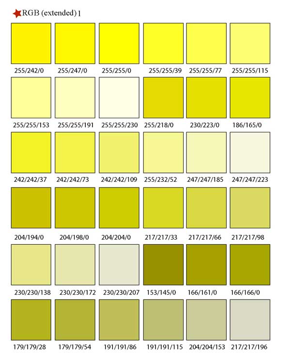 Printable RGB Color Palette Swatches - My Practical Skills | My ...